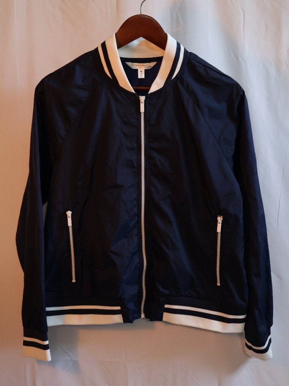 Nanette Lepore Navy Bomber Jacket, Size Medium
